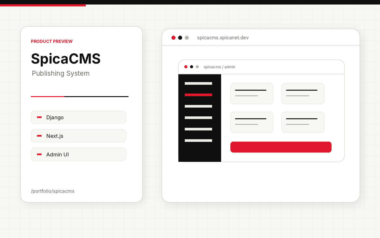 SpicaCMS project preview